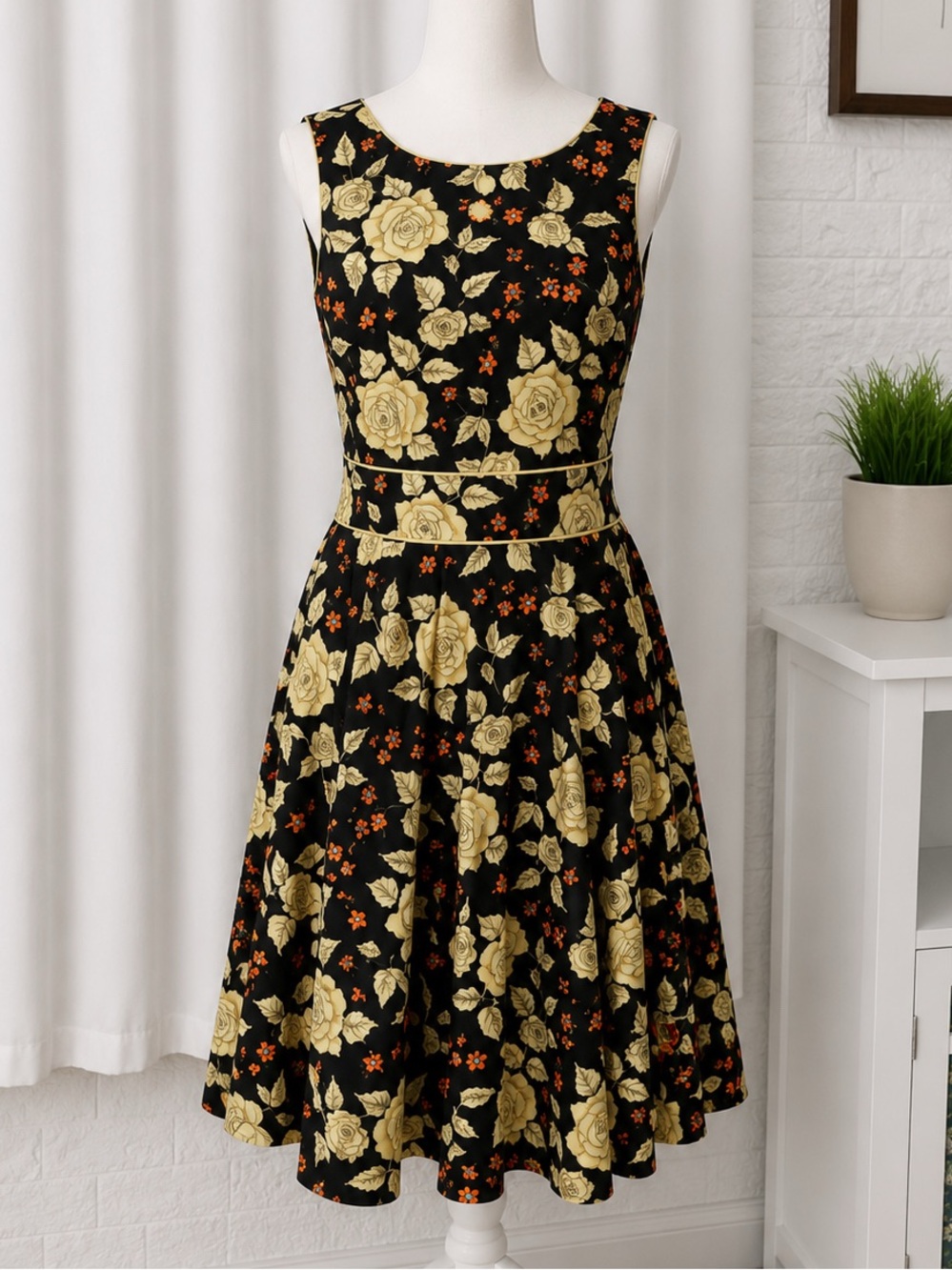Voodoo Vixen Floral Retro Vintage Inspired Dress L